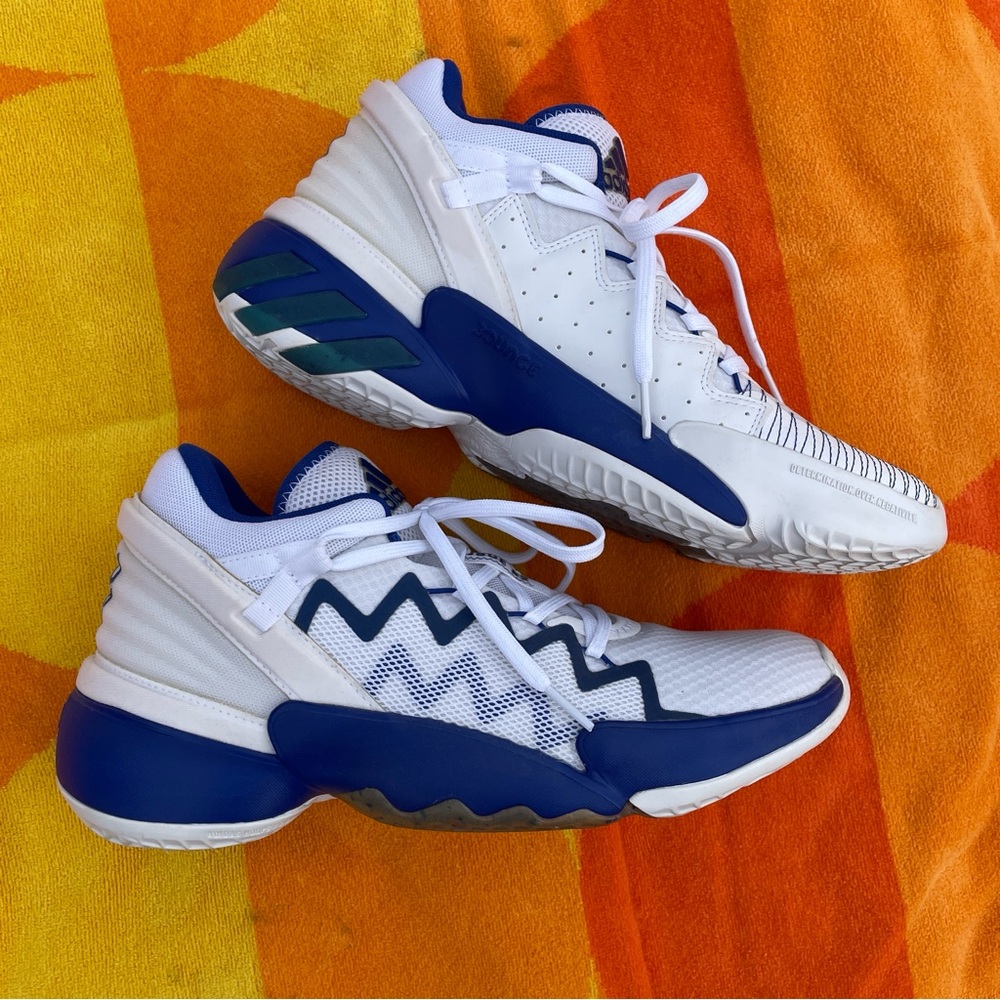 adidas D.O.N. Issue #2 White Royal Blue Men’s Size 9 Basketball Shoes